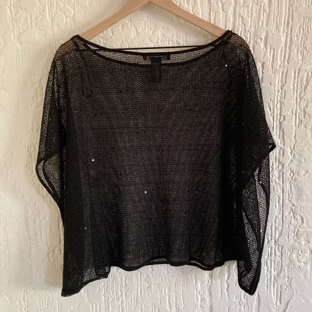 Forever 21 Black Sheer Top Size Small